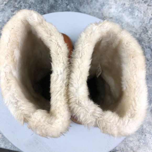 ED HARDY Women's 5 Kiss of Death Geisha Girl Satin Tan Lined Pull On Boots - Picture 11 of 13